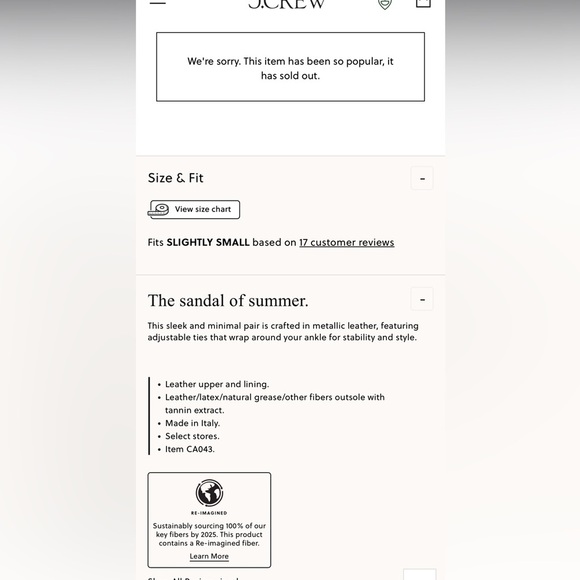 J.Crew new Carsen made in Italy lace up sandals in metallic leather - Picture 3 of 7